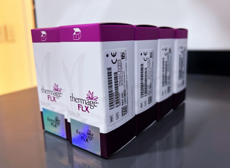 일산 써마지 FLX 시술에 사용되는 정품 고주파 팁(카트리지) 모습