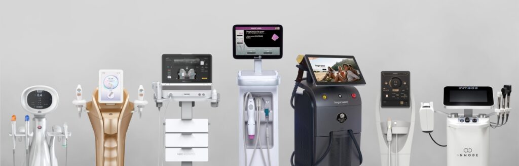 일산 울쎄라, 써마지, 티타늄 등 다양한 리프팅 장비를 함께 보여주는 이미지