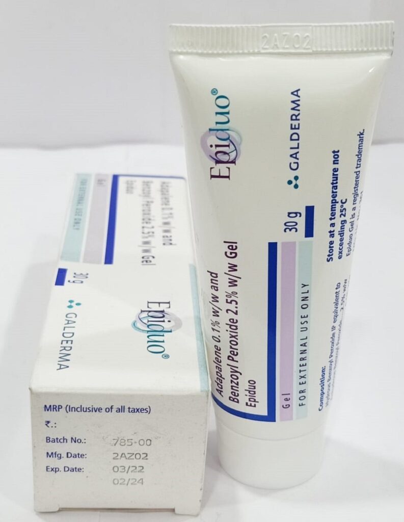 아다팔렌과 벤조일퍼옥사이드가 함께 들어 있는 복합 여드름 치료제 에피듀오겔 이미지